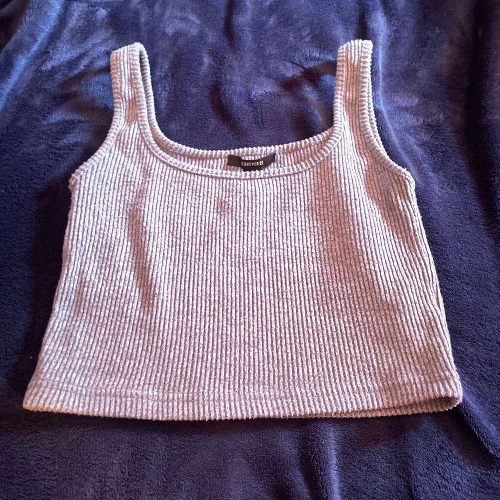 Grey Cropped Tank Top